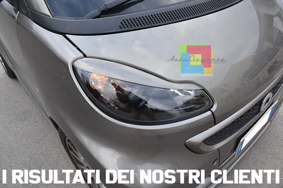0863 FARI ANTERIORI LENTICOLARI NERI PER SMART 451 COUPE CABRIO 2007+ - Immagine 3 di 4