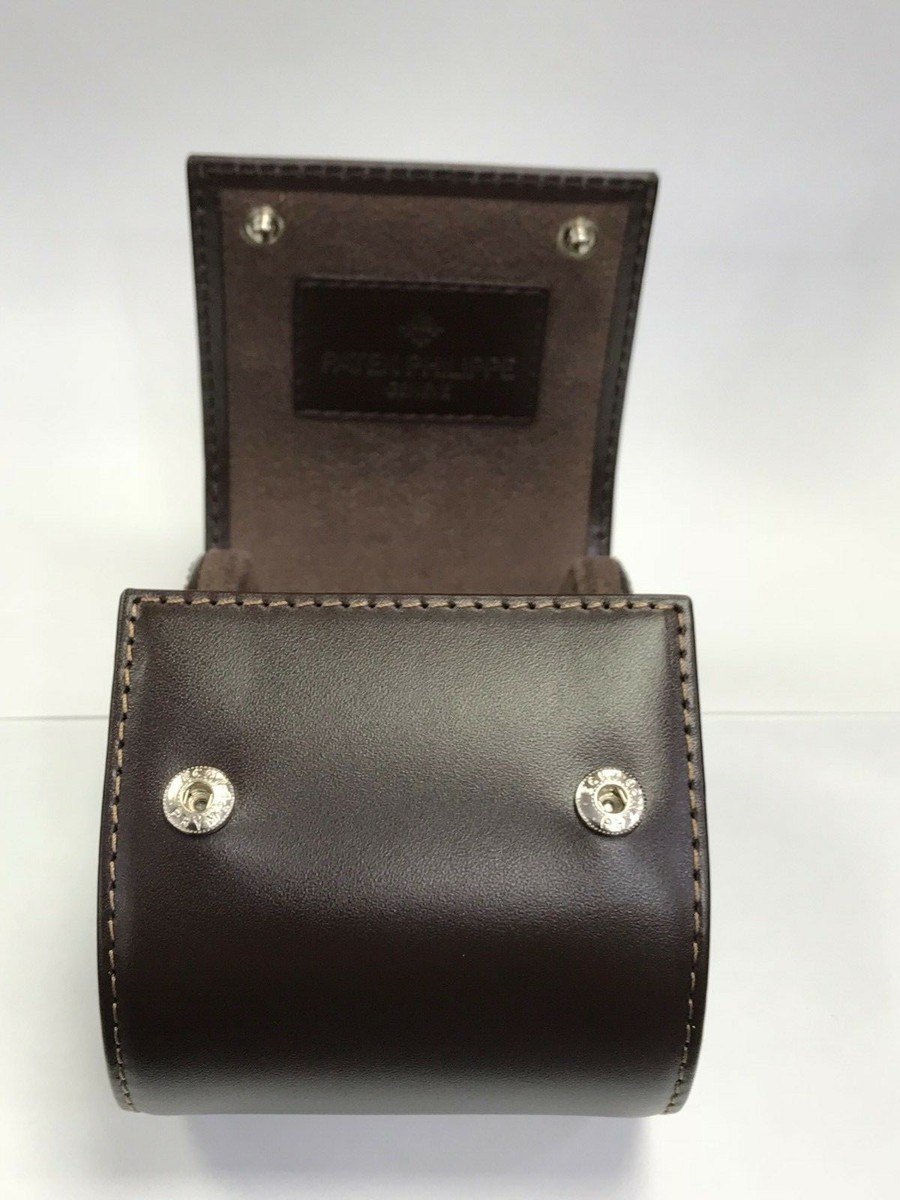 Patek Philippe ブラウンレザー ケース Genuine PATEK PHILIPPE Brown Leather Travel Watch Pouch Case