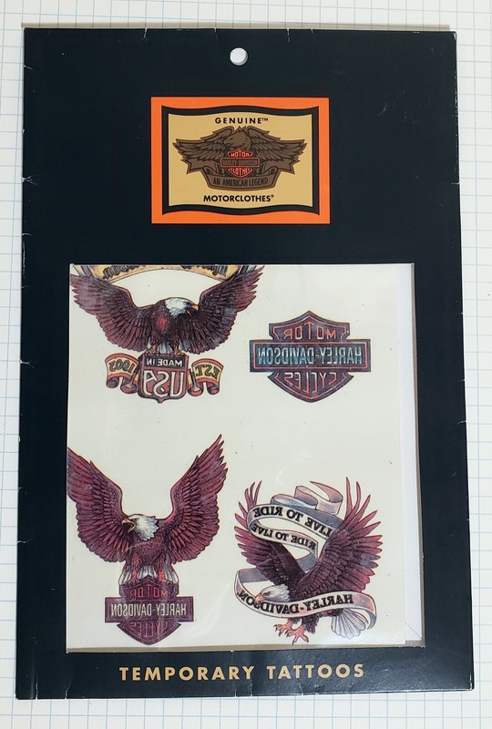 Vintage 2001 Harley-Davidson Temporary Tattoos set - free shipping