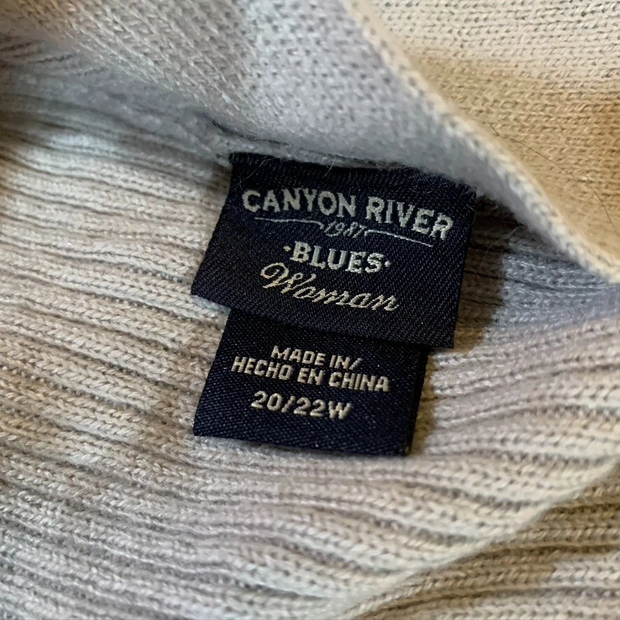Cárdigan suéter gris manga 3/4 ligero Canyon River Blues para mujer 20/22 W Foto 2 de 4
