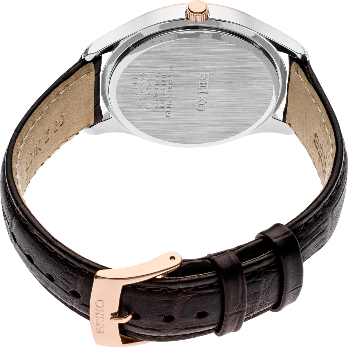 Seiko Men s Essentials Classic Quartz Brown Leather Watch SUR422