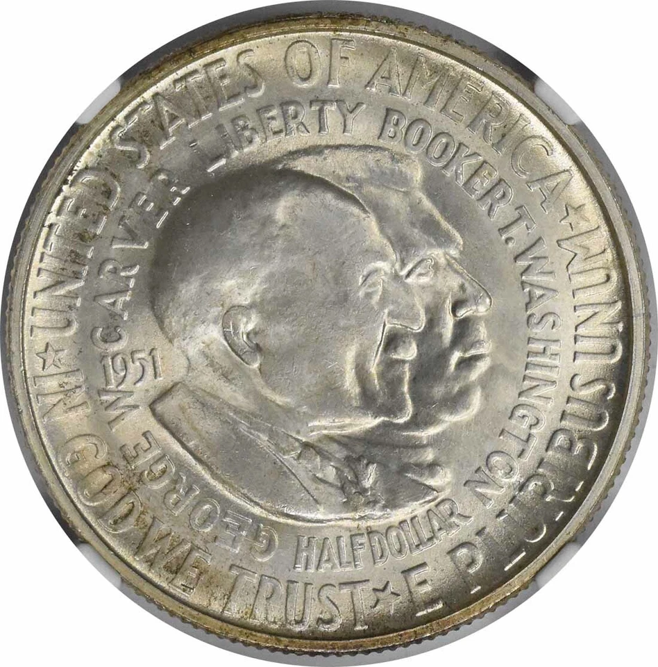 W. Carver Commemorative Silver Half Dollar 1951-S MS67 NGC - Image 3 of 4