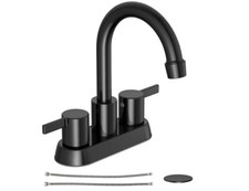 Garrick 4 in. Centerset 2-Handle High-Arc Bathroom Faucet in Matte Black