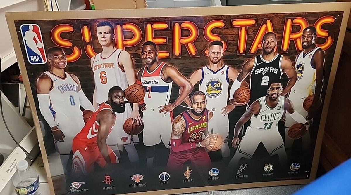 2017 NBA Superstars LEBEON STEPH KD HARDEN Poster 22 x 34 Shrink
