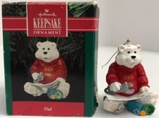 Hallmark Keepsake Ornament Dad Polar Bear Builder 1991