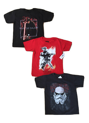 Official STAR WARS Boys Short Sleeve T-Shirts; Sizes 4, 5, or Youth XS (4/5)
