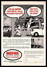 1957 MoPar Piston Ring Quick Reference Shop Wall Chart Cartoon Vintage Print Ad