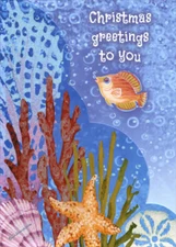 Holiday Sea Life  Box of 12 Die Cut LPG Greetings Christmas Cards