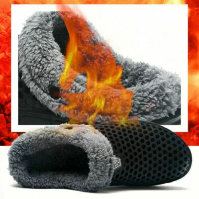 Damen/Herren Winterclogs Fell Hausschuhe Warm gefüttert Clogs Gartenclogs Schuhe