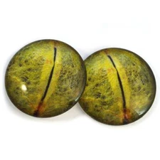 Pair Python Snake Inspired Glass Eyes Jewelry Doll Taxidermy Flatback Cabochons