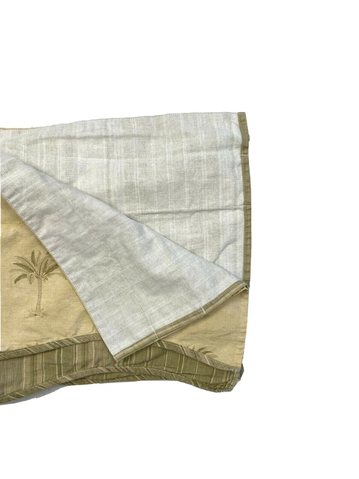Discontinued Waverly Luxury Valance Curtain Tan Brown Green Palm Print Rare HTF - Image 4 of 4