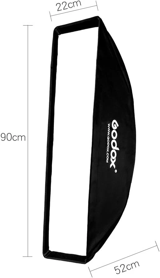 US Godox 22x90cm Rectangle Bowens Mount Strip Softbox with Grid For Strobe Flash - Image 2 of 4