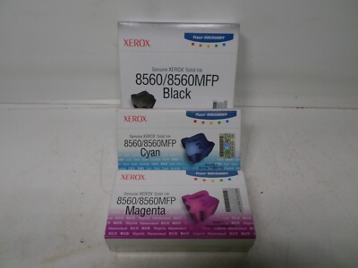 GENUINE XEROX 8560, 8560MFP  SET OF 3 COLOR BLK,C,M SOLID INK NEW SEALED BOXES