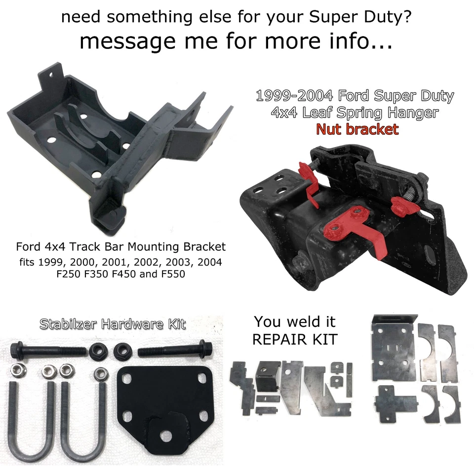 Комплект болтов и гаек кронштейнов для гусеничной шины 4x4 для Ford F250 F350 F450 1999-04 годов выпуска - Изображение 4 из 4