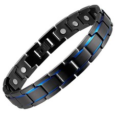 Black Blue Magnetic Bracelet men women Arthritis Pain Relief Balance Energy Joy