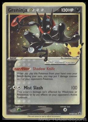 Greninja Gold Star SWSH144 Celebrations Holo Black Star Promo Pokemon TCG NM
