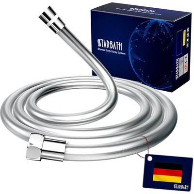 Duschschlauch 2m PVC Anti-Knick Brauseschlauch Chrom flexibel