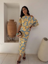 Brand New Never Fully Dressed Blue Animal Print Tilly Maxi Dress £129 6 - 16