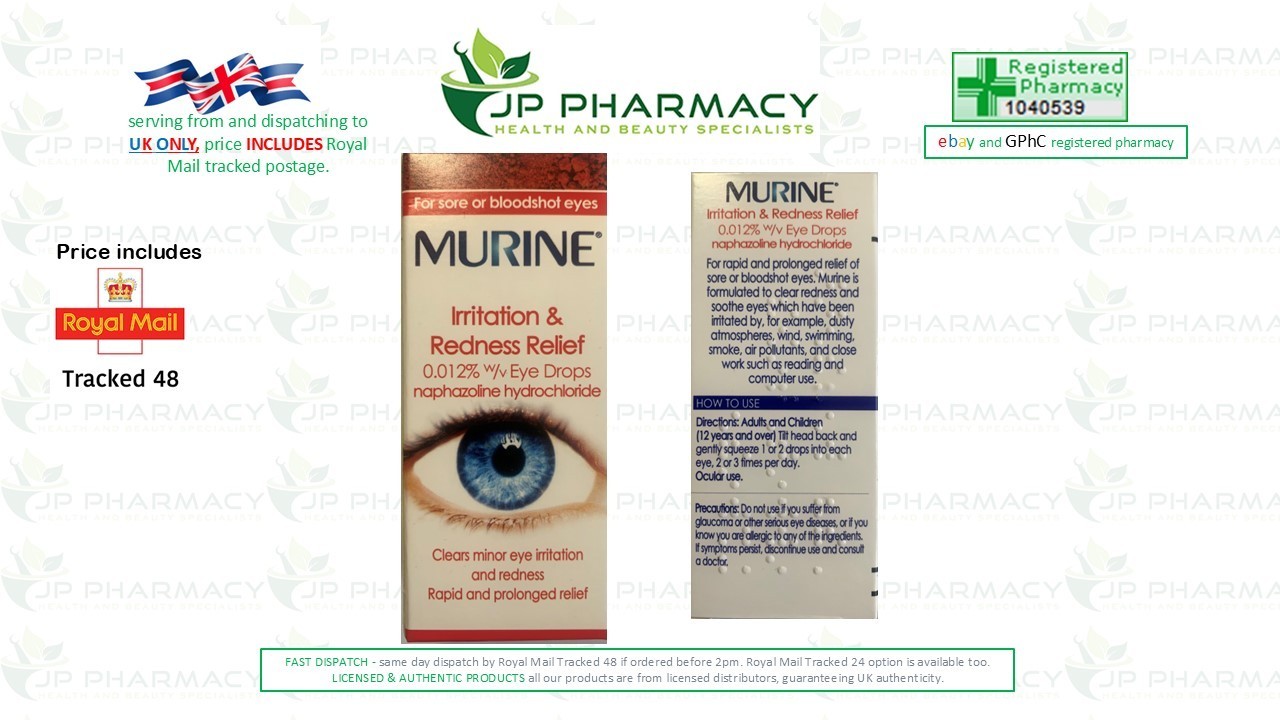 (2 x PACKS OF 10ml) Murine - sore and bloodshot eyes relief drops