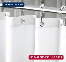 Long Fabric Shower Curtain Liner with 6 Magnets,72W x 75L, Waterproof Hotel Qu