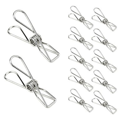 Laundry Clothes Pins Clips 50 Pack, Stainless Steel Heavy Duty Laundry Peg Metal