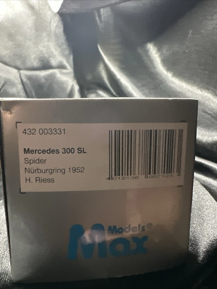Max Models Danhausen Mercedes 300SL Spider Nürburgring '52 Riess 1/43 en caja EE. UU. Foto 4 de 4