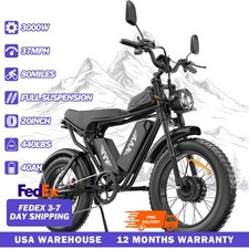 YVY 20" Tire 52V 3000W 40Ah Electric Bike Dual Motor Dual Battery Commuter ebike