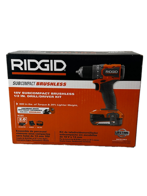#ad RIDGID 18V SubCompact Brushless Cordless Drill Driver Kit R87012K1 2 Ah Battery $56.99