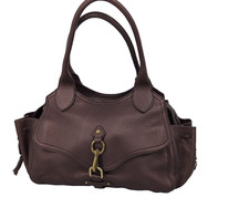 Cole Haan Leather Satchel Tote Bag Double Handle Pebble Leather Tassels