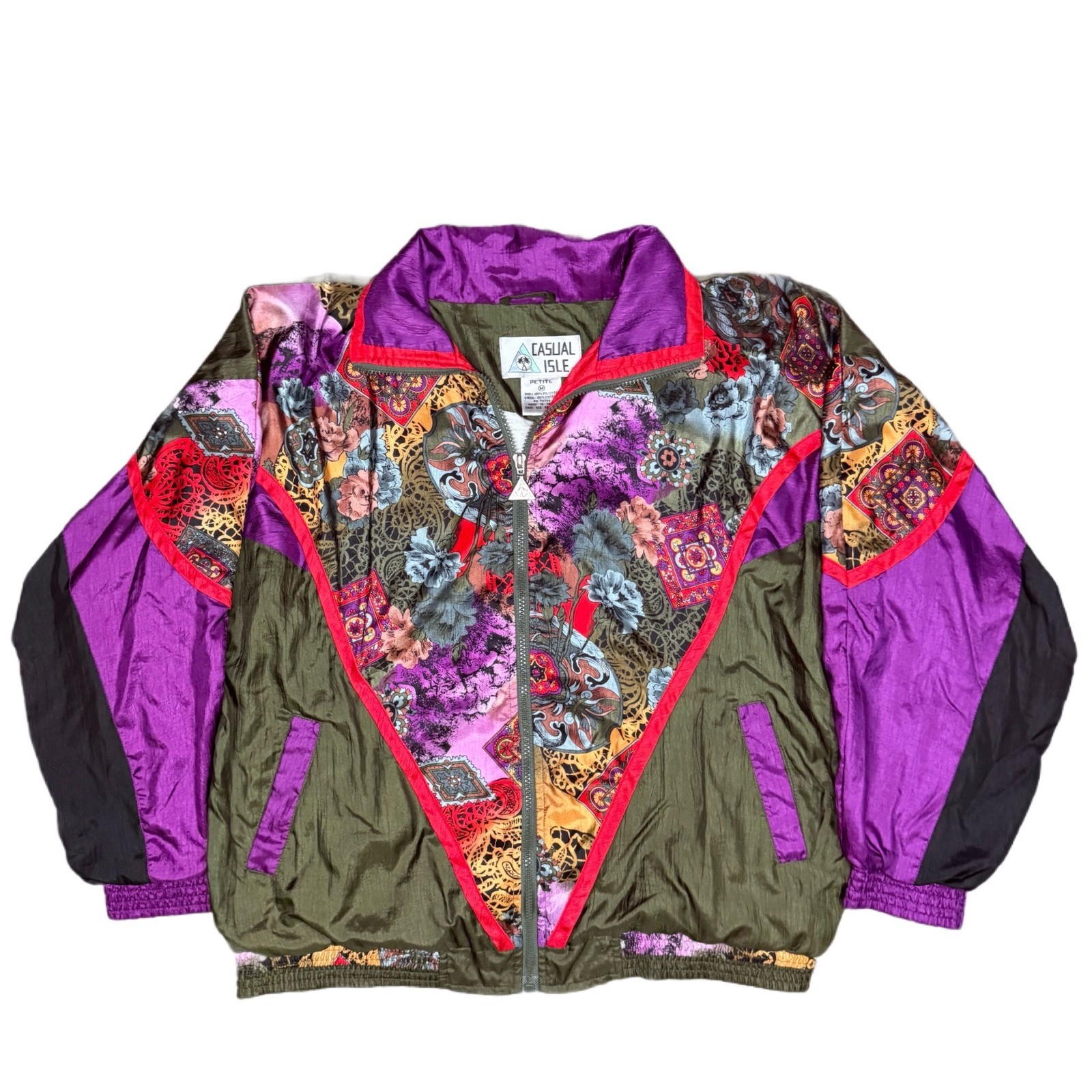 Vintage Boho Patchwork Windbreaker Jacket Women P… - image 1