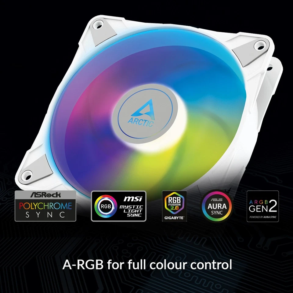 ARCTIC P12 PWM PST A-RGB (White) 120 mm PWM case fan static pressure B-Stock - Image 2 of 4
