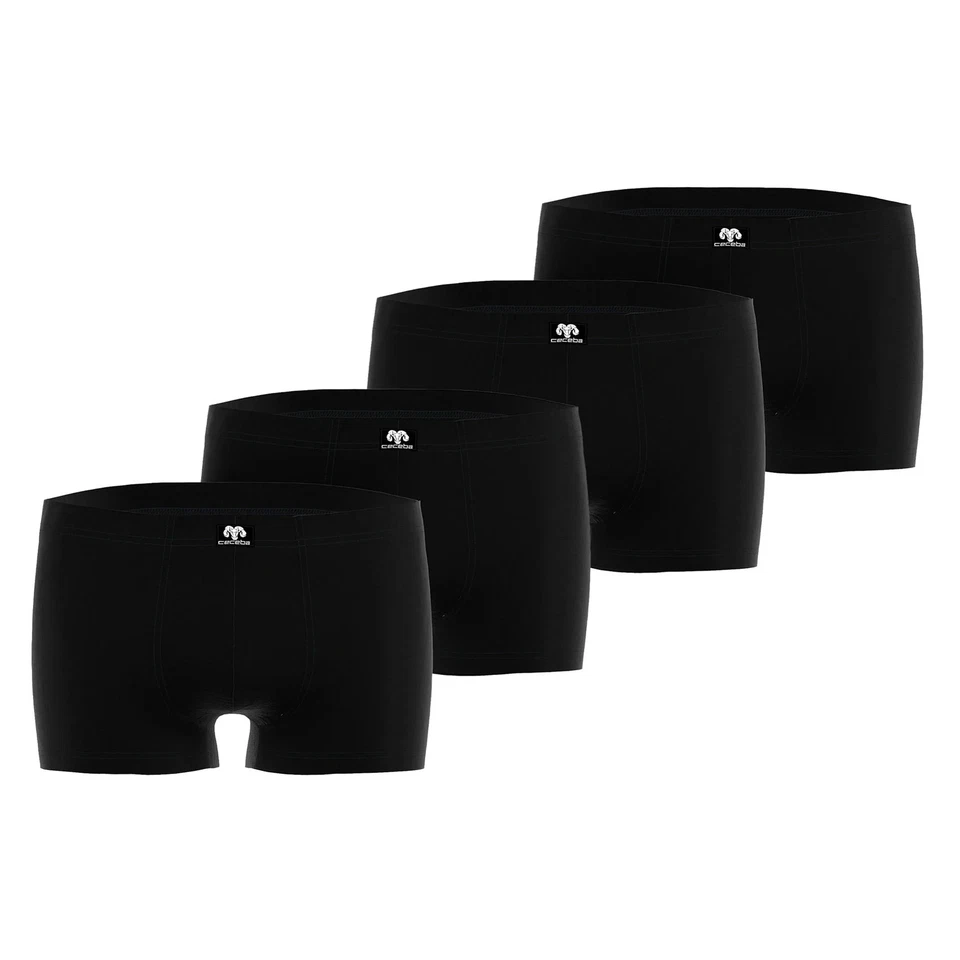 CECEBA Herren Boxershorts, 4er Pack - Konvex, Unterwäsche, Logo, einfarbig Sc... - Bild 2 von 3