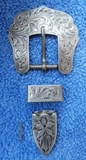 Diablo Sterling Silver Overlay 3 Pc. Buckle Set for 5/8 in. wide strap