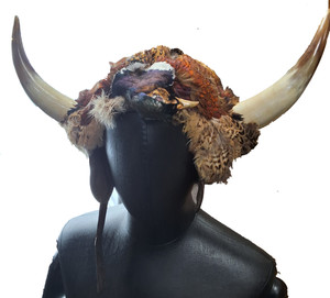 Novelty Taxidermy Leather Pheasant Viking Bomber Hat