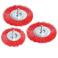 3pcs Abrasive Wire Wheel Brushes Assorted Nylon Brush Set 3inch/4 For Drill Wit