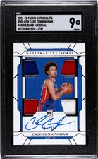 2021 Panini National Treasures Cade Cunningham Rookie Quad Mat. Auto /49 SGC 9