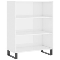 Regal BüCherregal Regalschrank Hochglanz-Weiß 69,5X32,5X90 Cm Spanplatte