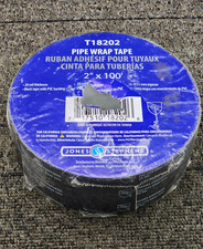  QTY 2 Jones Stephens T18202: 2" x 100ft Pipe Wrap Tape Black With PVC Backing