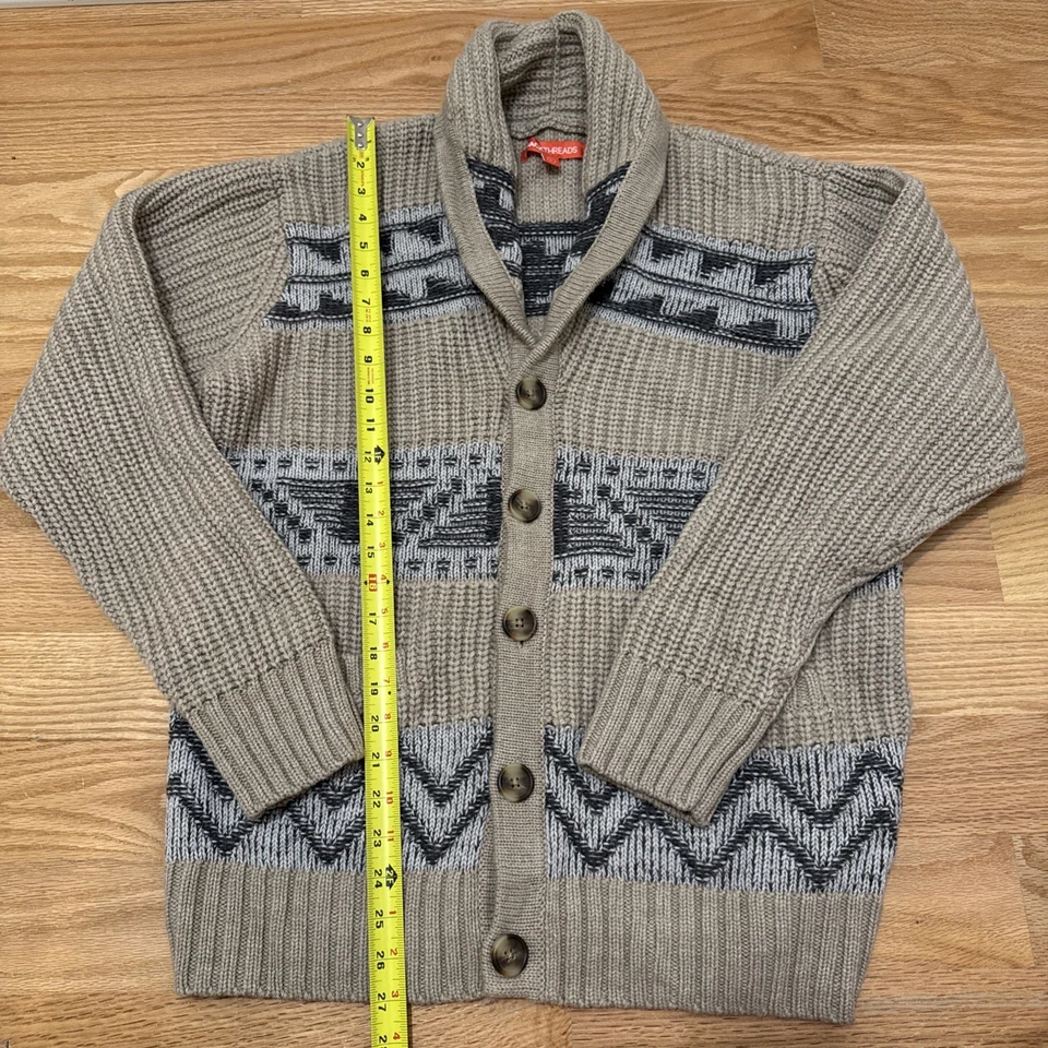 Jack Threads Hombre Talla Grande Chal Cuello LANA SUAVE Cárdigan Suéter Beige Tostado Foto 4 de 4