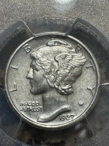 1927-s Mercury Dime, Better Date, PCGS AU Detail, Free Shipping