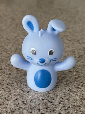 RUBBER BLUE BUNNY RABBIT 2.5  FINER PUPPETS UNBRANDED