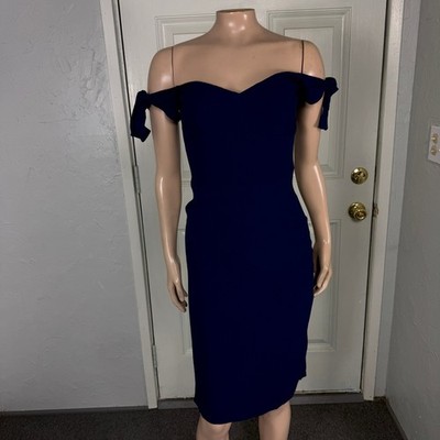 Reformation Women's Dress 4 Tie Off The Shoulder Navy Party Mini Viscose  F3-23 | eBay