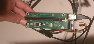 PCI Express 16x to 1x Riser Card für GPUs, gebraucht, für Multi-Monitor / GPUs 