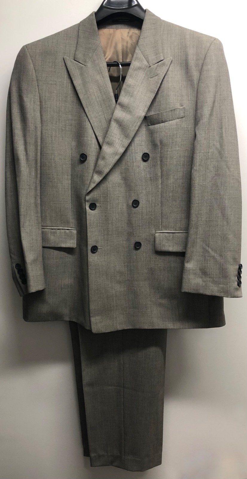 RALPH LAUREN CHAPS VNTG GRAY HOUNDSTOOTH MICRO PLAID WOOL CLOTH JACKET PANT SUIT image 8