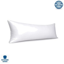 Cooling Bamboo Rayon Body Pillow Cover 21x54 White with Hidden Zipper
