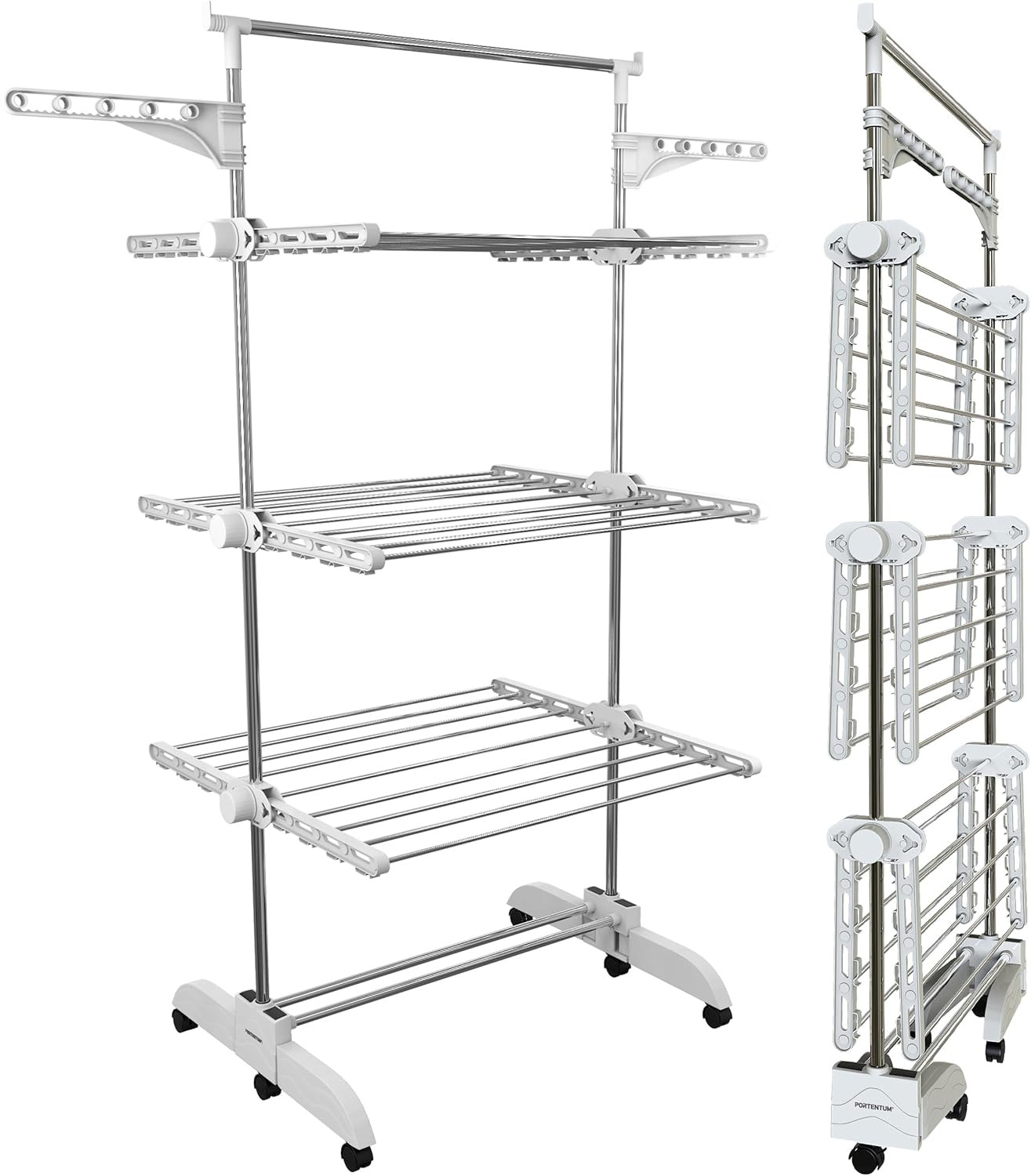 Offerta Stendino Verticale Acciaio 5 Livelli 58 Ganci Salvaspazio