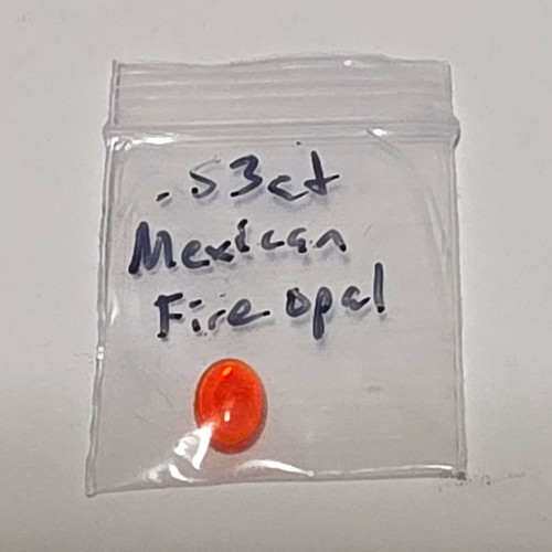 Mexican Fire Opal Cut Loose Gemstone Oval Orange Translucent Mexico 0.53ct 1pc