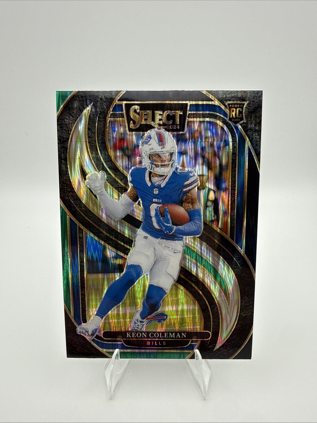 2024 Panini Select - Premier Level Keon Coleman #153 Black & Green Shock Prizm