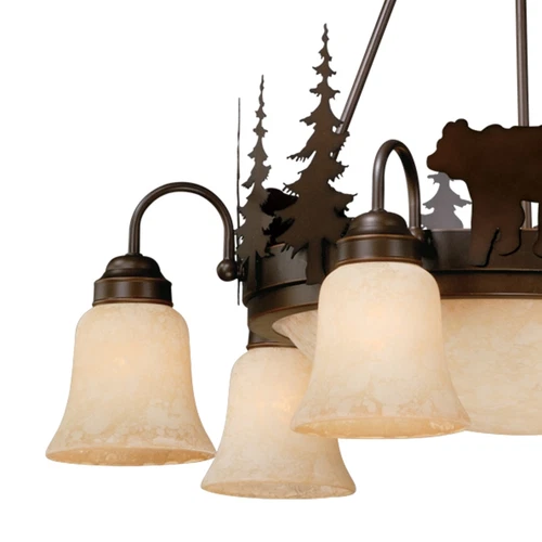 Vaxcel Lighting CH55706BBZ Burnished Bronze Bozeman Country / Rustic 9 Light Cha - Picture 2 of 3