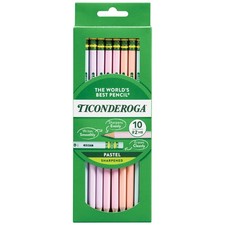 Ticonderoga Pastel Pencils 2 Soft Assorted Colors Pack Of 10 Pencils Wood-Cased
